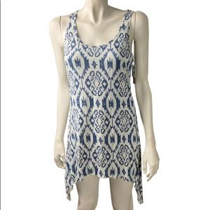 Bit & Bridle Blue & Gray Ikat Print Tunic